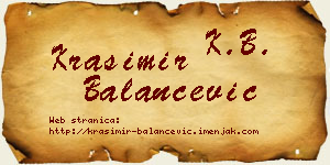 Krasimir Balančević vizit kartica